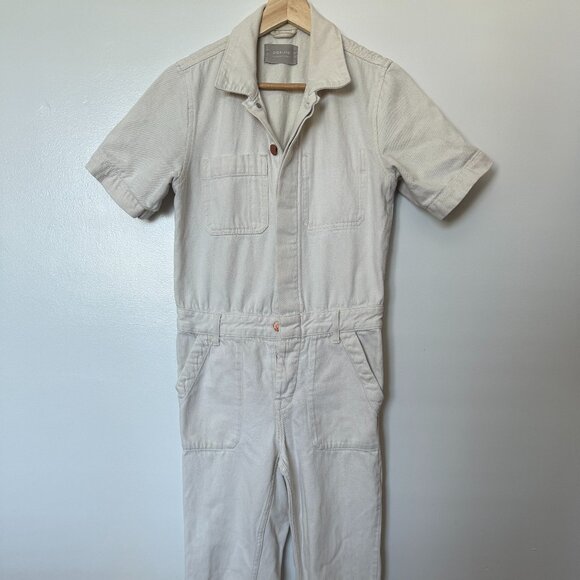 Cream Everlane Shortsleeve coverall jumpsuit - Picture 1 of 3